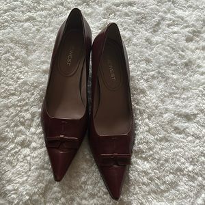 Nine West  Burgundy Leather Shuman 2.5” Heels 7.5 M